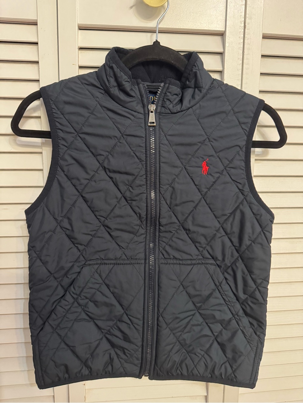 Boys 10-12 Polo Ralph Lauren Kids Navy Quilted Vest with Red Logo